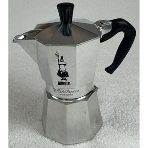 EUC Bialetti Moka Express Cup Espresso Coffee Pot Stovetop Italy Italian, 6 Cup